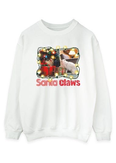 National Lampoon's Christmas Vacation Santa Claws Men White Sweatshirt