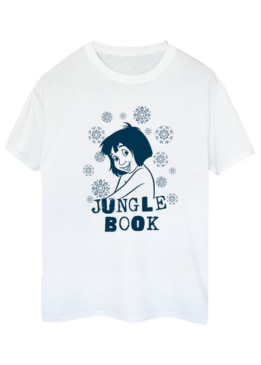 Disney Jungle Book Mowgli Flowers Men White T-Shirt