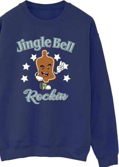 Christmas Jingle Bell Rocker Men Navy Sweatshirt