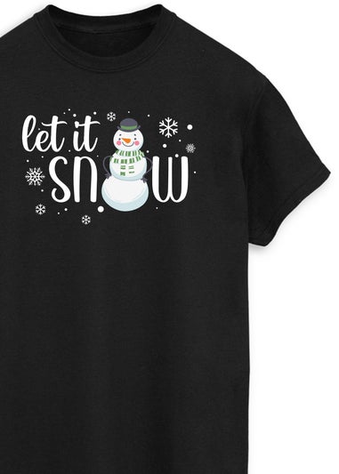 Christmas Let It Snow Dad Men Black T-Shirt