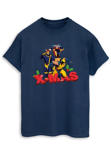 Marvel X-Men Xmas Men Navy T-Shirt