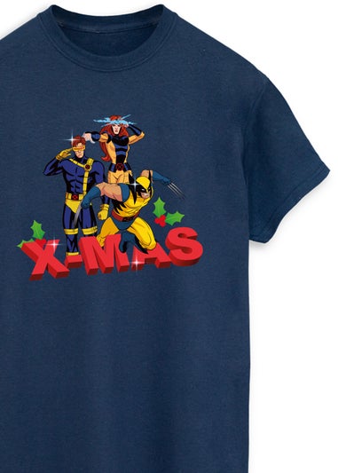 Marvel X-Men Xmas Men Navy T-Shirt