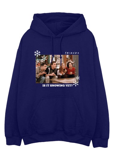 Friends Snowing Yet Women Navy Hoodie