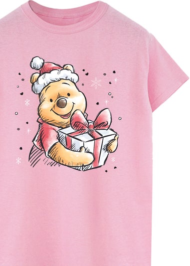 Disney Winnie The Pooh Presents Women Pink Boyfriend Fit T-Shirt