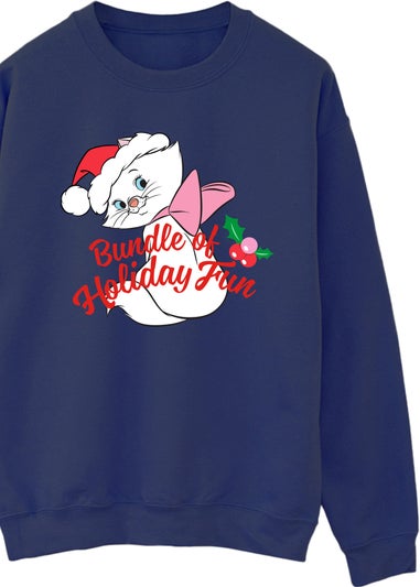 Disney The Aristocats Marie Bundle Of Holiday Fun Women Navy Sweatshirt