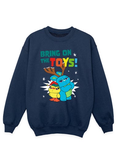 Disney Toy Story Christmas Bring On The Toys Boys Navy Sweatshirt (3-13 Years)