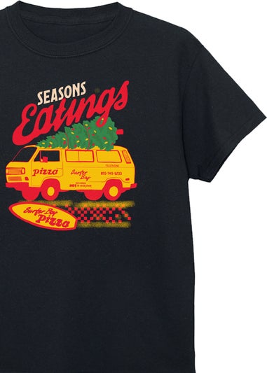 Netflix Stranger Things Eatings Kids Black T-Shirt (7-13 Years)