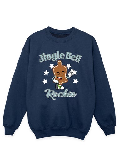 Christmas Jingle Bell Rocker Boys Navy Sweatshirt (3-13 Years)