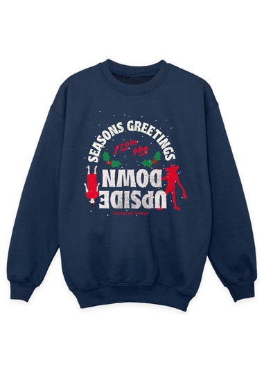 Netflix Stranger Things Upside Down Girls Navy Sweatshirt (7-13 Years)