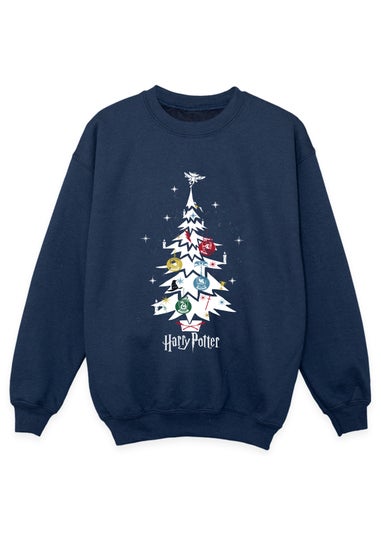 Harry Potter Christmas Tree Kids Navy Sweatshirt (3-13 Years)