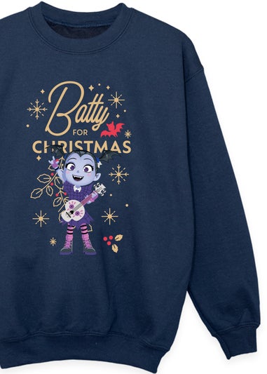 Disney Vampirina Batty For Christmas Girls Navy Sweatshirt (3-13 Years)