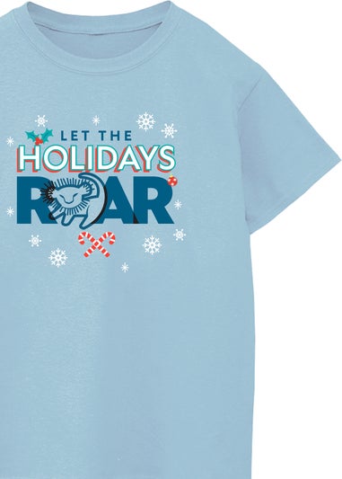 Disney Lion King Let The Holidays Roar Boys Baby Blue T-Shirt (3-13 Years)