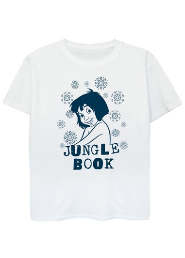 Disney Jungle Book Mowgli Flowers Boys White T-Shirt (3-13 Years)