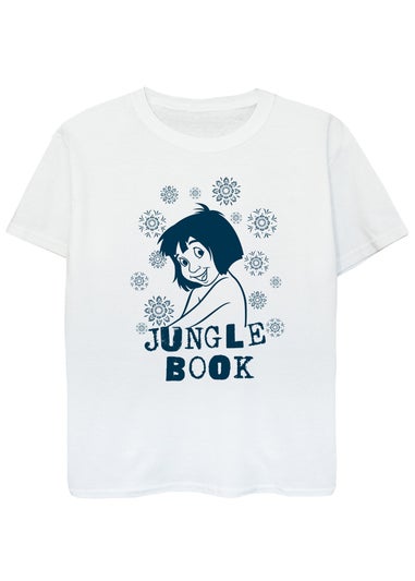 Disney Jungle Book Mowgli Flowers Girls White T-Shirt (3-13 Years)