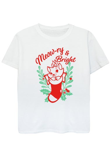 Disney The Aristocats Marie Meow-ry & Bright Girls White T-Shirt (3-13 Years)