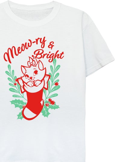 Disney The Aristocats Marie Meow-ry & Bright Girls White T-Shirt (3-13 Years)