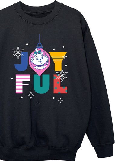 Disney The Aristocats Marie Christmas Joyful Girls Black Sweatshirt (3-13 Years)