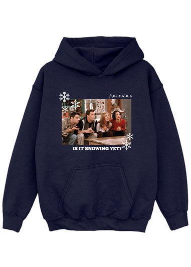 Friends Snowing Yet Girls Navy Hoodie (3-13 Years)