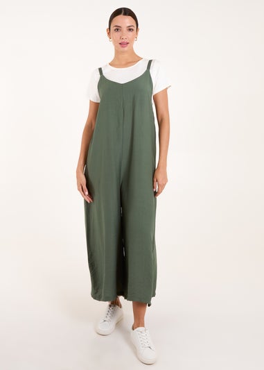 Blue Vanilla Khaki Wide Leg Jumpsuit