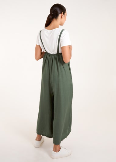Blue Vanilla Khaki Wide Leg Jumpsuit