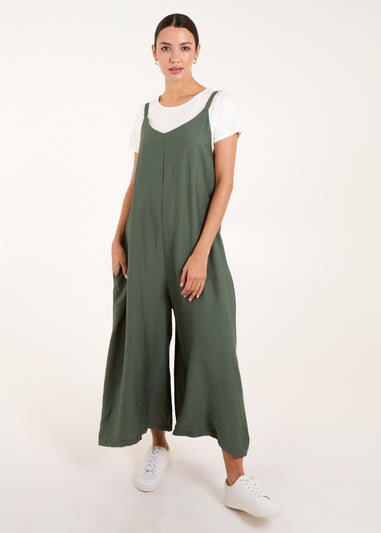 Blue Vanilla Khaki Wide Leg Jumpsuit