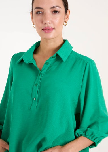 Blue Vanilla Green Front Button Shirt