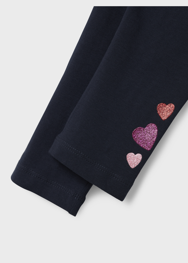 Name It Girls Navy Heart Leggings (9mths-5yrs)