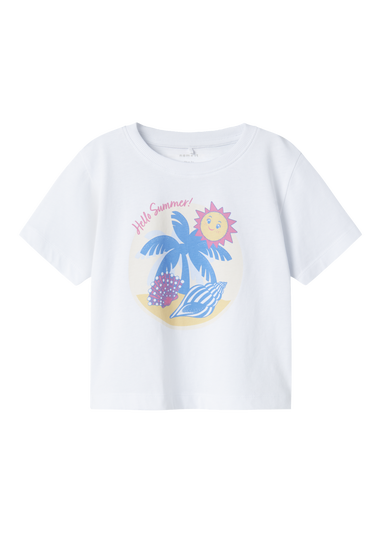 Name It Girls White Summer T-Shirt (9mths-5yrs)