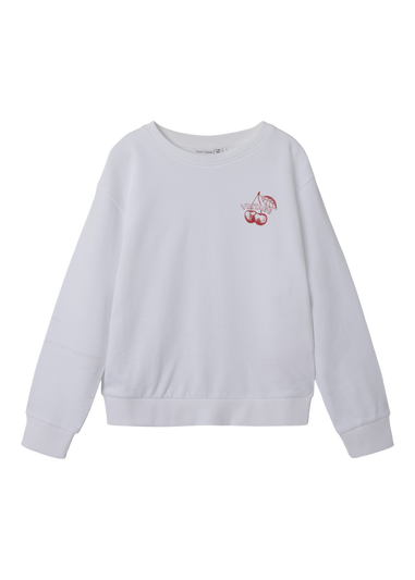 Name It Girls White Cherry Sweatshirt (6-12yrs)