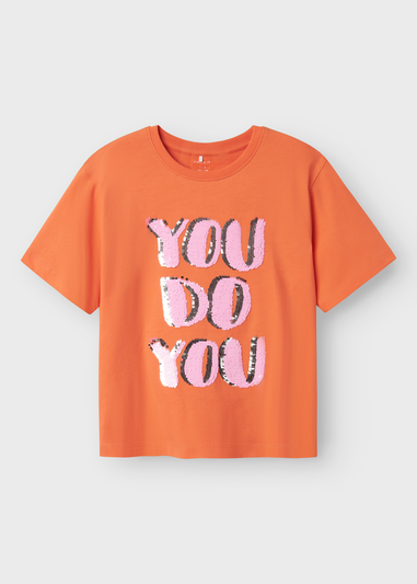 Name It Girls Orange Yo Do You T-Shirt (6-12yrs)