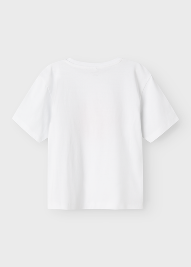 Girls White Flower T-Shirt (6-12yrs)