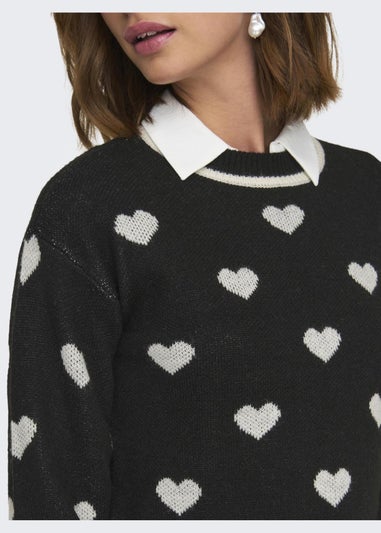 JDY Black Heart Jumper