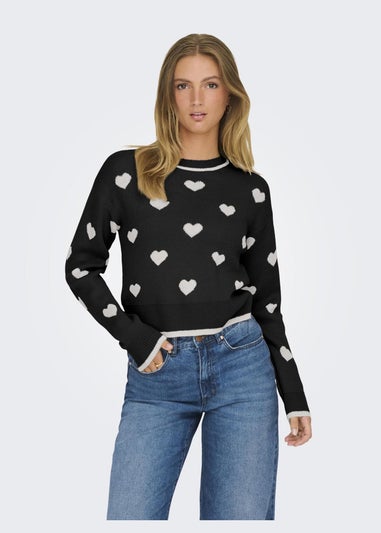 JDY Black Heart Jumper