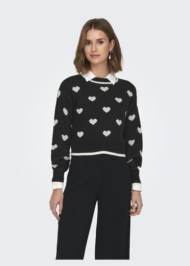 JDY Black Heart Jumper