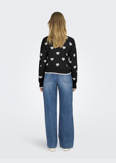 JDY Black Heart Jumper