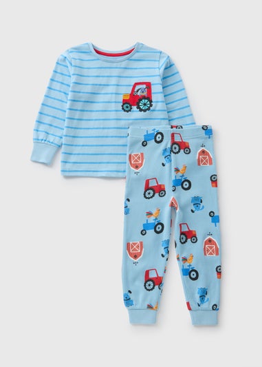 Boys Blue Farm Waffle Pyjama Set (1-7yrs)