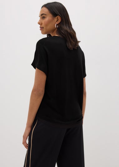 Et Vous Black V-Neck T-Shirt