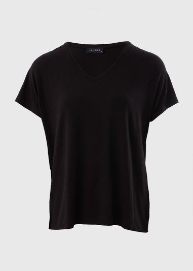 Et Vous Black V-Neck T-Shirt