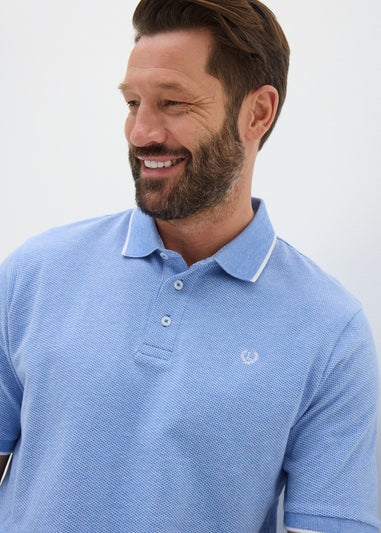 Lincoln Blue Textured Polo Shirt