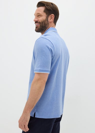 Lincoln Blue Textured Polo Shirt