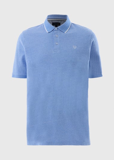 Lincoln Blue Textured Polo Shirt