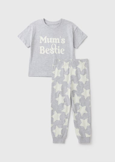 Boys Grey Mums Bestie Pyjama Set (1-7yrs)