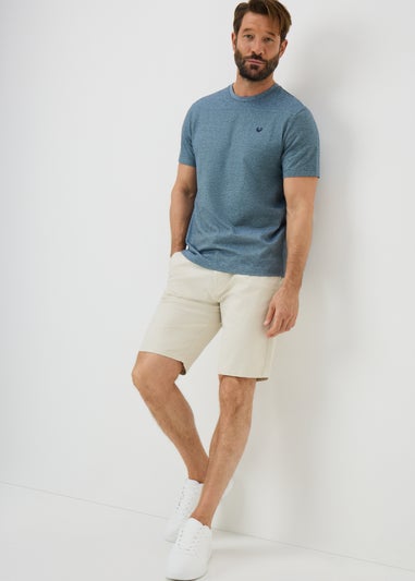 Lincoln Ecru Belted Chino Shorts