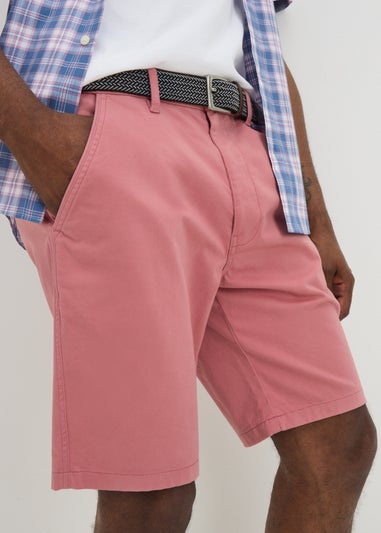 Lincoln Pink Belted Chino Shorts