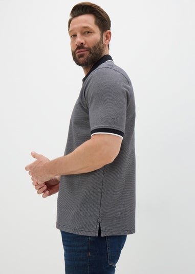 Lincoln Black Textured Polo Shirt