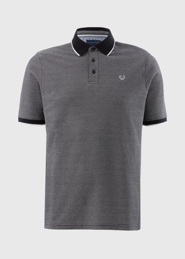 Lincoln Black Textured Polo Shirt