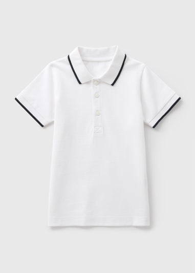 Boys White Casual Polo Shirt (1-7yrs)