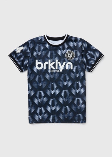 Boys Navy Brklyn Football T-Shirt (7-15yrs)