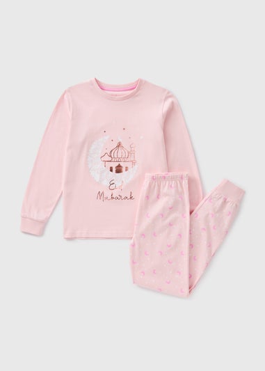 Girls Pink Eid Pyjama Set (1-13yrs)