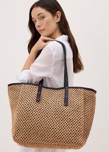 Natural Straw Beach Tote Bag